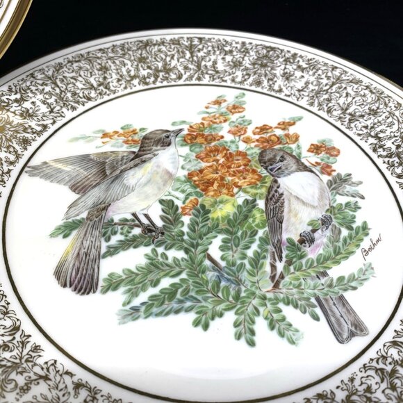 2 Lenox Porcelain Collector Plates Boehm Birds 1976 Cardinal 1981 Eastern Phoebe - Picture 5 of 9